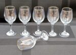 6pc wine glass set with gold rim