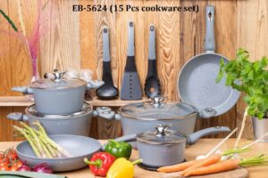 15pc edenberg granite cookware set