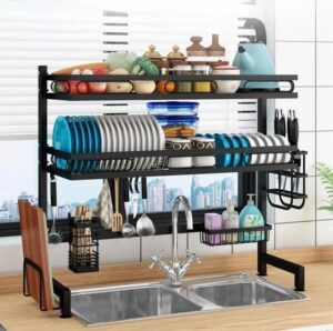 Double layer over the sink dishrack 