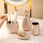 4pc Gold ceramic bathroom set