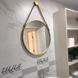 Decor mirror with hanging straps