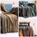Stripped knitted throw Blankets