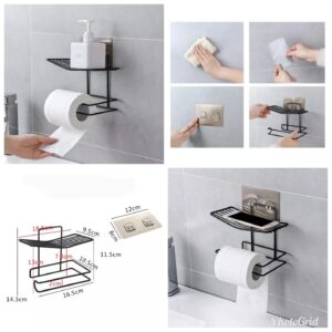 Steel wall toilet paper holder
