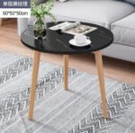 Round Marble Effect Side Table
