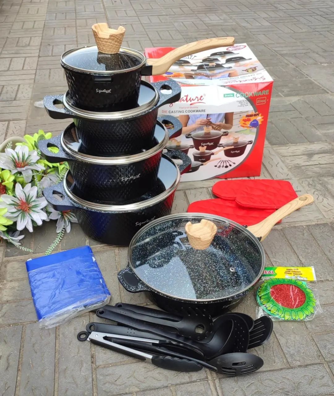 21pc Signature Granite Cookware Set