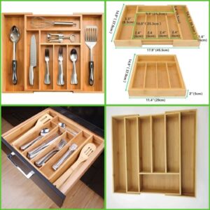 Expandable Bamboo Cutlery Organizer