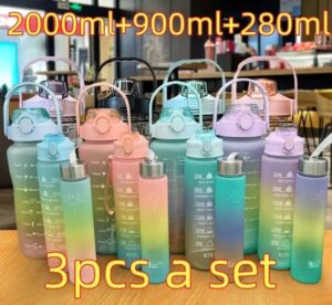 3pc Motivational Water Bottle Set