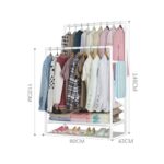 Double Clothes Rack With bottom storage Shelf
