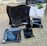 36pc black dinner set