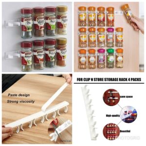 4pc wall clip spice organizer