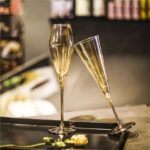 6pc gold champagne glass set