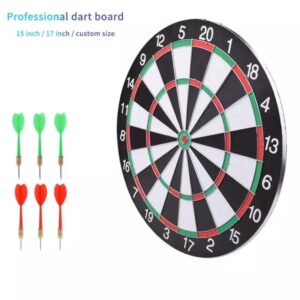 Dart board with darts