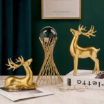 Gold deer decor set