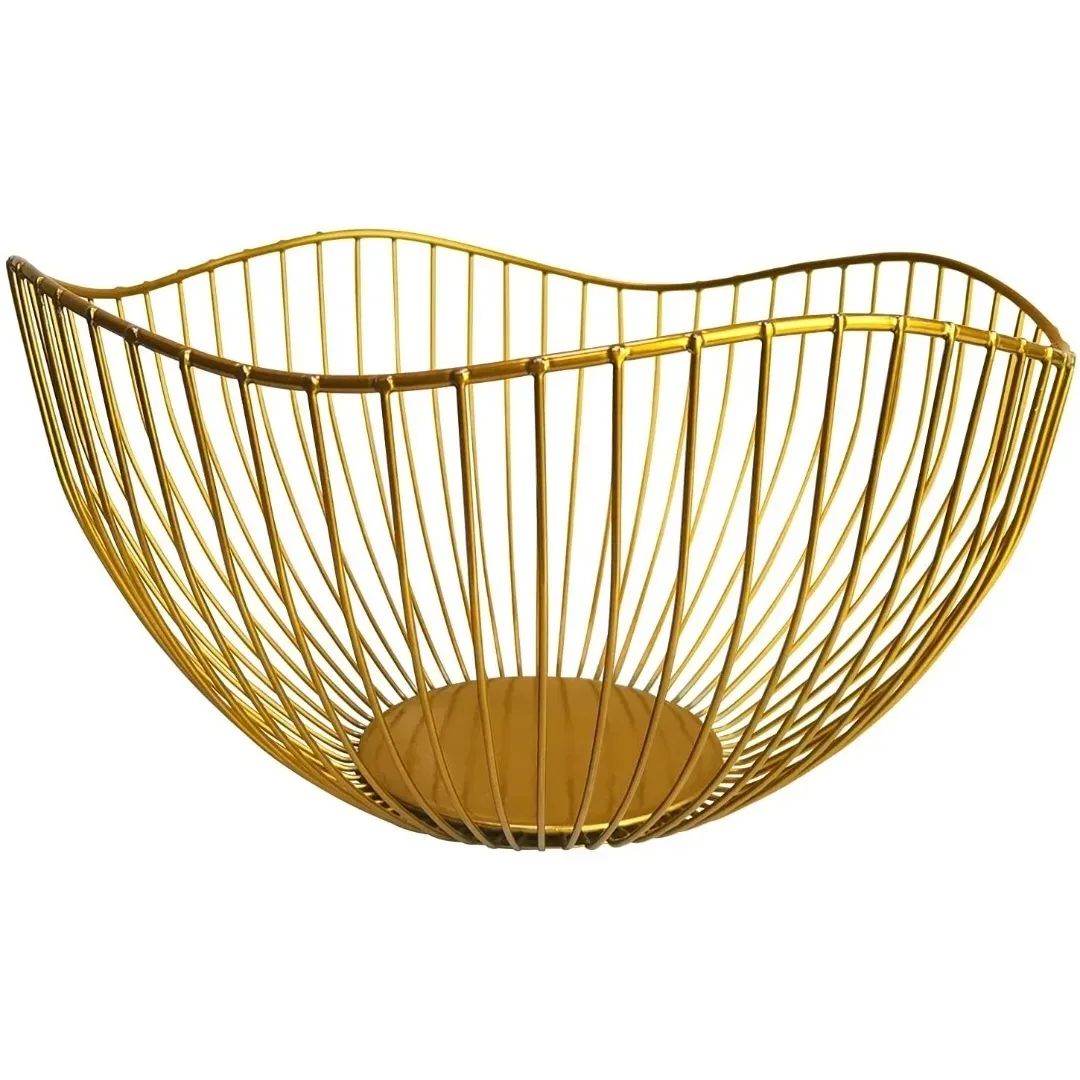 Gold oval fruit basket