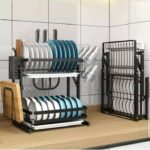 2 tier foldable dishrack
